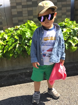「SEVENDAYS=SUNDAY（セブンデイズサンデイ）のアイテム（シューズ）」を使った、morrisさん（キッズ・90cm）の春コーディネート