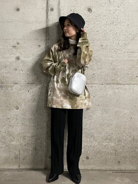 「PBLIM（ページボーイリム）のPAGEBOYLIM/ロゴ刺繍バケットハット2（ハット）」を使った、emiri0712さん（レディース・147cm）の冬コーディネート