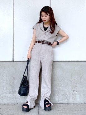 「PAGEBOY（ページボーイ）のリングベルト（ベルト）」を使った、emiri0712さん（レディース・147cm）の春コーディネート