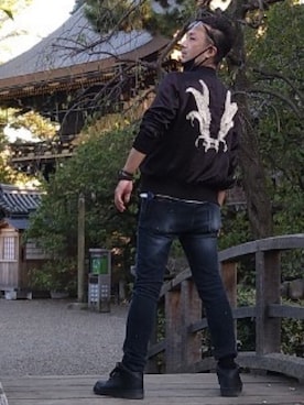 「DIESEL（ディーゼル）のアイテム（ブルゾン）」を使った、りょうさん（メンズ・178cm）の秋コーディネート