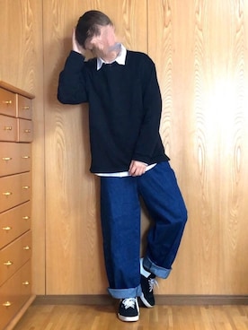 「アイテム（スウェット）」を使った、Rｸﾝさん（メンズ・172cm）の秋コーディネート