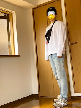 「KANGOL（カンゴール）のアイテム（メッセンジャーバッグ）」を使った、ノモさん（メンズ・174cm）の春コーディネート