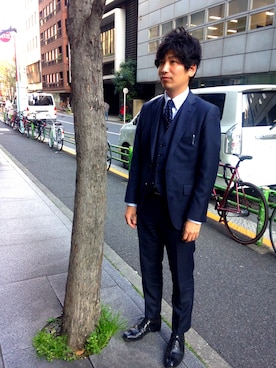 「Paul Smith COLLECTION（ポールスミスコレクション）のアイテム（フォーマルスーツ/小物）」を使った、＊it's・staff ＊イッツ・スタッフ＊さん（メンズ・175cm）の春コーディネート