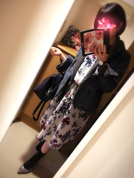 「JEANASIS（ジーナシス）のシャツワンピース/743980 （ワンピース）」を使った、さかなまきさん（レディース・160cm）の春コーディネート