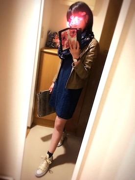 「Banner Barrett（バナーバレット）のアイテム（ノーカラージャケット）」を使った、さかなまきさん（レディース・160cm）の春コーディネート