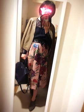 「Banner Barrett（バナーバレット）のアイテム（ノーカラージャケット）」を使った、さかなまきさん（レディース・160cm）の春コーディネート