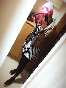 「Banner Barrett（バナーバレット）のアイテム（ノーカラージャケット）」を使った、さかなまきさん（レディース・160cm）の春コーディネート