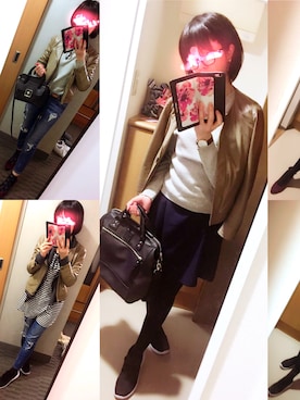 「Banner Barrett（バナーバレット）のアイテム（ノーカラージャケット）」を使った、さかなまきさん（レディース・160cm）の春コーディネート