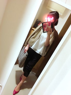 「Banner Barrett（バナーバレット）のアイテム（ノーカラージャケット）」を使った、さかなまきさん（レディース・160cm）の春コーディネート