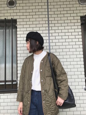 「JOURNAL STANDARD relume（ジャーナルスタンダード　レリューム）のアイテム（ノーカラージャケット）」を使った、Erinaさん（レディース・166cm）の春コーディネート