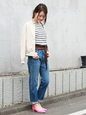 「JOURNAL STANDARD relume（ジャーナルスタンダード　レリューム）のアイテム（MA-1）」を使った、masu*さん（レディース・160cm）の冬コーディネート