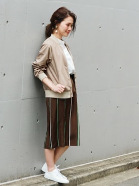 「JOURNAL STANDARD relume（ジャーナルスタンダード　レリューム）のアイテム（MA-1）」を使った、masu*さん（レディース・160cm）の春コーディネート