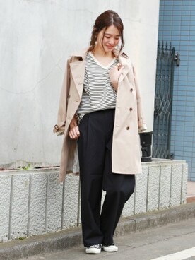「JOURNAL STANDARD relume（ジャーナルスタンダード　レリューム）のアイテム（トレンチコート）」を使った、masu*さん（レディース・160cm）の春コーディネート