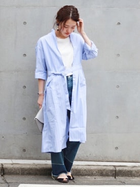 「JOURNAL STANDARD relume（ジャーナルスタンダード　レリューム）のアイテム（シャツワンピース）」を使った、masu*さん（レディース・160cm）の春コーディネート