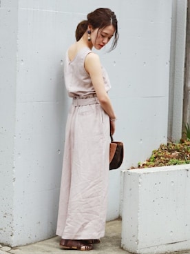 「relume」｜「アイテム（サロペット/オーバーオール）」を使った、masu*さん（レディース・160cm）の春コーディネート