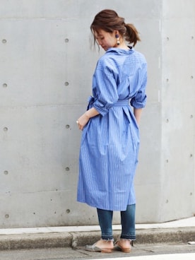 「JOURNAL STANDARD relume（ジャーナルスタンダード　レリューム）のアイテム（シャツワンピース）」を使った、masu*さん（レディース・160cm）の春コーディネート