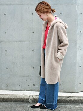 「JOURNAL STANDARD relume（ジャーナルスタンダード　レリューム）のアイテム（ムートンコート）」を使った、masu*さん（レディース・160cm）の秋コーディネート