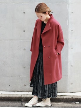 ジロンラム コクーンコート_#を使った人気ファッションコーディネート