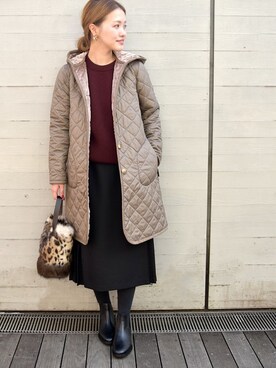 「LAVENHAM（ラベンハム）のアイテム（その他アウター）」を使った、masu*さん（レディース・160cm）の秋コーディネート