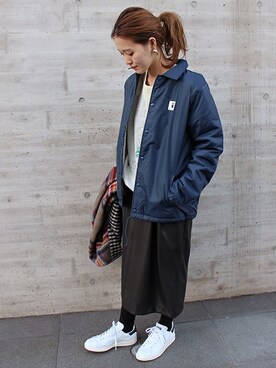 「Carhartt（カーハート）のアイテム（ジャケット/アウター）」を使った、masu*さん（レディース・160cm）の冬コーディネート