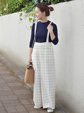 「relume」｜「アイテム（サロペット/オーバーオール）」を使った、masu*さん（レディース・160cm）の冬コーディネート