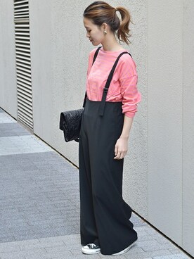 「relume」｜「アイテム（サロペット/オーバーオール）」を使った、masu*さん（レディース・160cm）の冬コーディネート