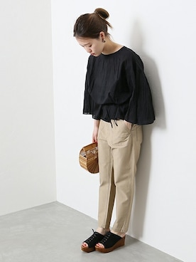 「JOURNAL STANDARD relume（ジャーナルスタンダード　レリューム）のアイテム（カーゴパンツ）」を使った、masu*さん（レディース・160cm）の春コーディネート