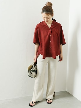 「NICOLAS LAINAS（ニコラスライナス）のアイテム」を使った、masu*さん（レディース・160cm）の夏コーディネート