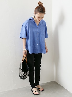 「NICOLAS LAINAS（ニコラスライナス）のアイテム」を使った、masu*さん（レディース・160cm）の夏コーディネート