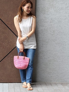 「NICOLAS LAINAS（ニコラスライナス）のアイテム」を使った、masu*さん（レディース・160cm）の夏コーディネート