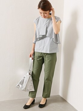 「JOURNAL STANDARD relume（ジャーナルスタンダード　レリューム）のアイテム（カーゴパンツ）」を使った、masu*さん（レディース・160cm）の夏コーディネート