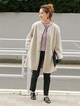 「JOURNAL STANDARD relume（ジャーナルスタンダード　レリューム）のアイテム（ムートンコート）」を使った、masu*さん（レディース・160cm）の夏コーディネート