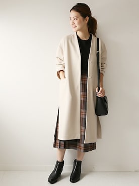 「JOURNAL STANDARD relume（ジャーナルスタンダード　レリューム）のアイテム（チェスターコート）」を使った、masu*さん（レディース・160cm）の秋コーディネート
