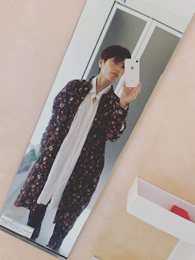 「MOUSSY（マウジー）のアイテム（シャツワンピース、ブラック系）」を使った、あやこさん（レディース・152cm）の秋コーディネート