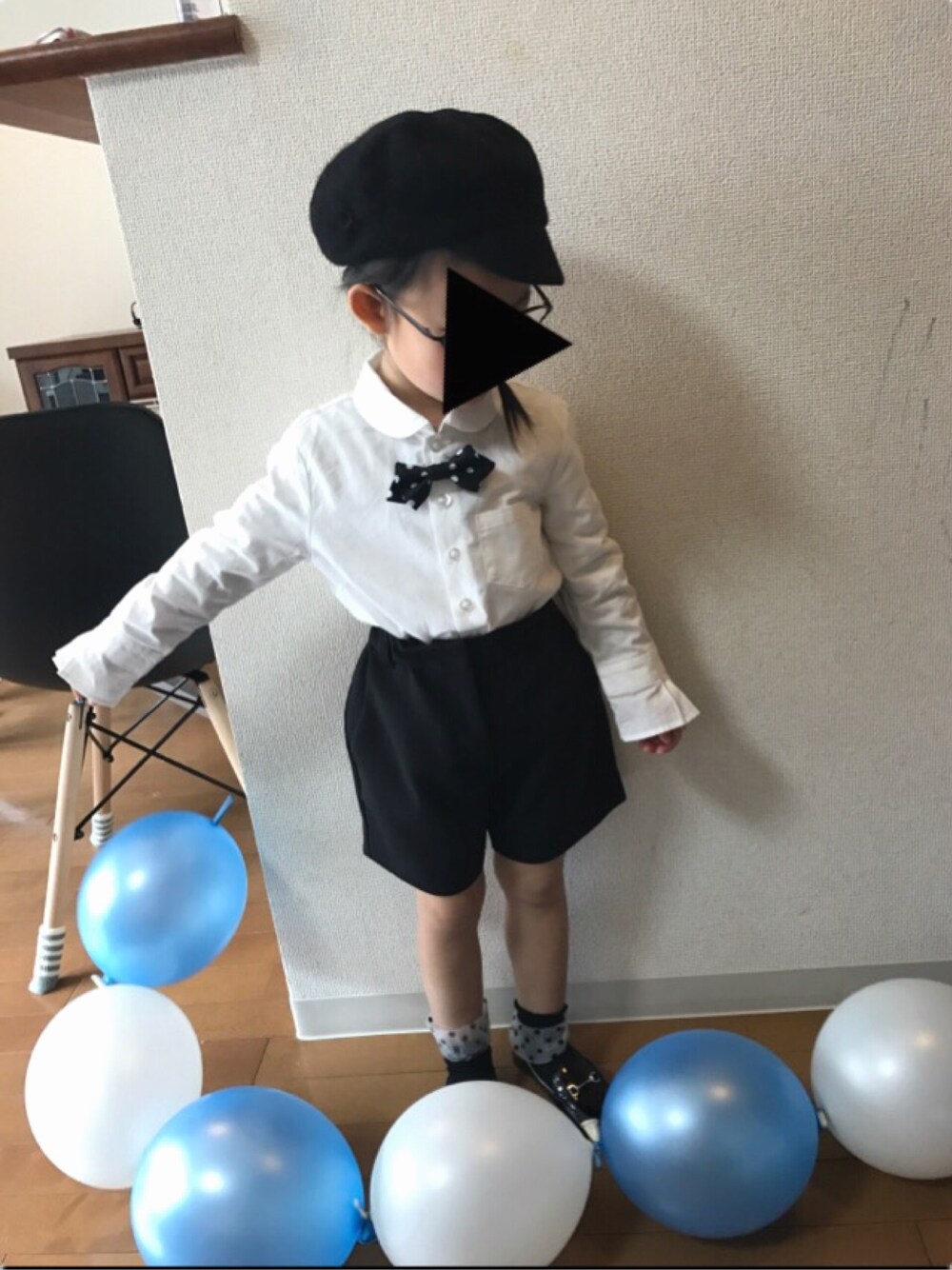 「結婚式」｜「AZUL by moussyのフリルシャツ（シャツ/ブラウス、ホワイト系）」を使った、titikoさん（キッズ・90cm）の春コーディネートの1枚目の写真