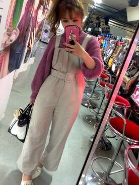 「mysty woman（ミスティウーマン）のアイテム（サロペット/オーバーオール）」を使った、mimari510さん（レディース・155cm）の冬コーディネート