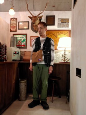 「TCB jeans（ティーシービージーンズ）のアイテム（トップス）」を使った、髪切りおじさん。さん（メンズ・165cm）の春コーディネート