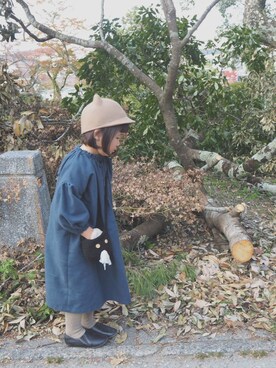 「handmade」｜「アイテム（キャップ）」を使った、みかさん（キッズ・110cm）の秋コーディネート