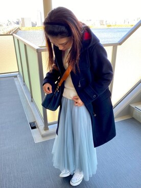 「チェック柄に恋してる」｜「アイテム（ダッフルコート）」を使った、chihiroさん（レディース・160cm）の冬コーディネート