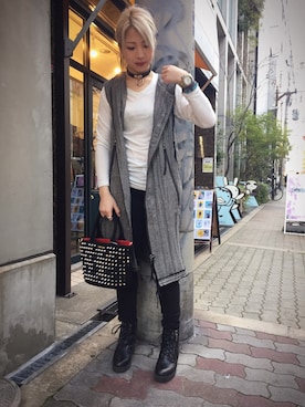 「KMRii（ケムリ）のアイテム」を使った、なべさん（レディース・161cm）の春コーディネート