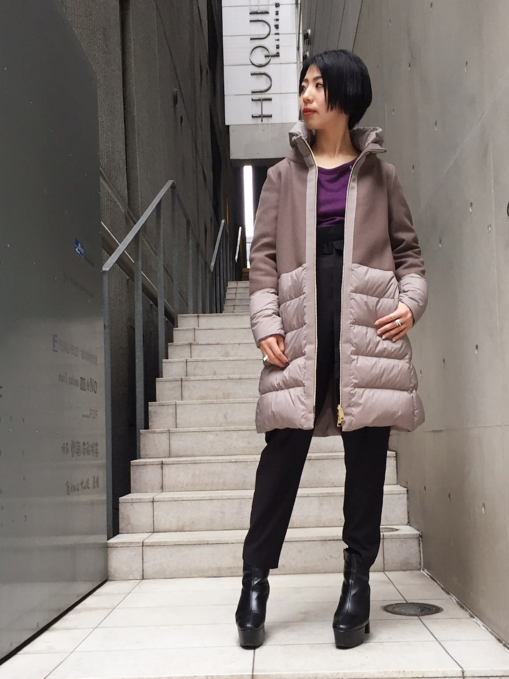 HERNOのダウンジャケット/コート（グレー系）を使った人気ファッション