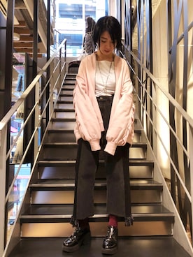 「ADDICT NOIR（アディクトノアー）のアイテム（ジャケット/アウター）」を使った、なべさん（レディース・161cm）の冬コーディネート