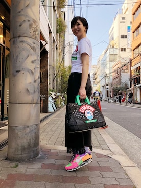 「ROYAL FLASH（ロイヤルフラッシュ）のアイテム（バッグ）」を使った、なべさん（レディース・161cm）の春コーディネート