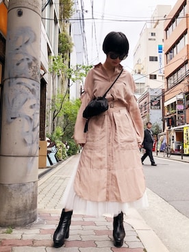 「KMRii（ケムリ）のアイテム」を使った、なべさん（レディース・161cm）の春コーディネート