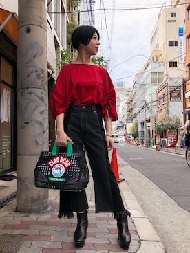 「ROYAL FLASH（ロイヤルフラッシュ）のアイテム（バッグ）」を使った、なべさん（レディース・161cm）の春コーディネート