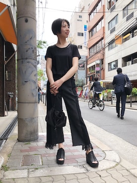 「KMRii（ケムリ）のアイテム」を使った、なべさん（レディース・161cm）の春コーディネート