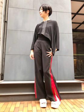 「ADDICT NOIR（アディクトノアー）のアイテム」を使った、なべさん（レディース・161cm）の夏コーディネート