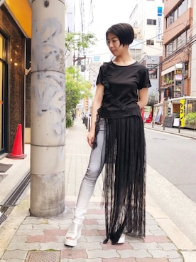 「CATORCE（カトルセ）のアイテム」を使った、なべさん（レディース・161cm）の夏コーディネート