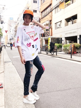 「FAGASSENT（ファガッセン）のアイテム」を使った、なべさん（レディース・161cm）の夏コーディネート