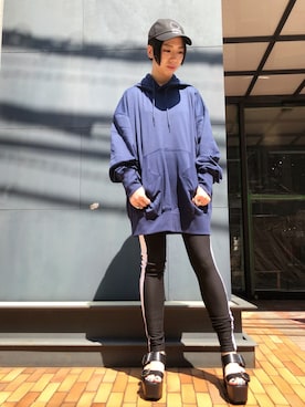 「ADDICT NOIR（アディクトノアー）のアイテム」を使った、なべさん（レディース・161cm）の夏コーディネート